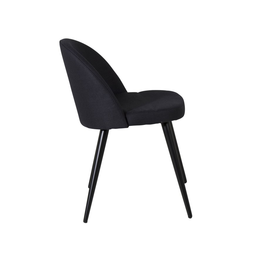 VENTURE DESIGN Spisestol i flyel - svart polyester og sort metall