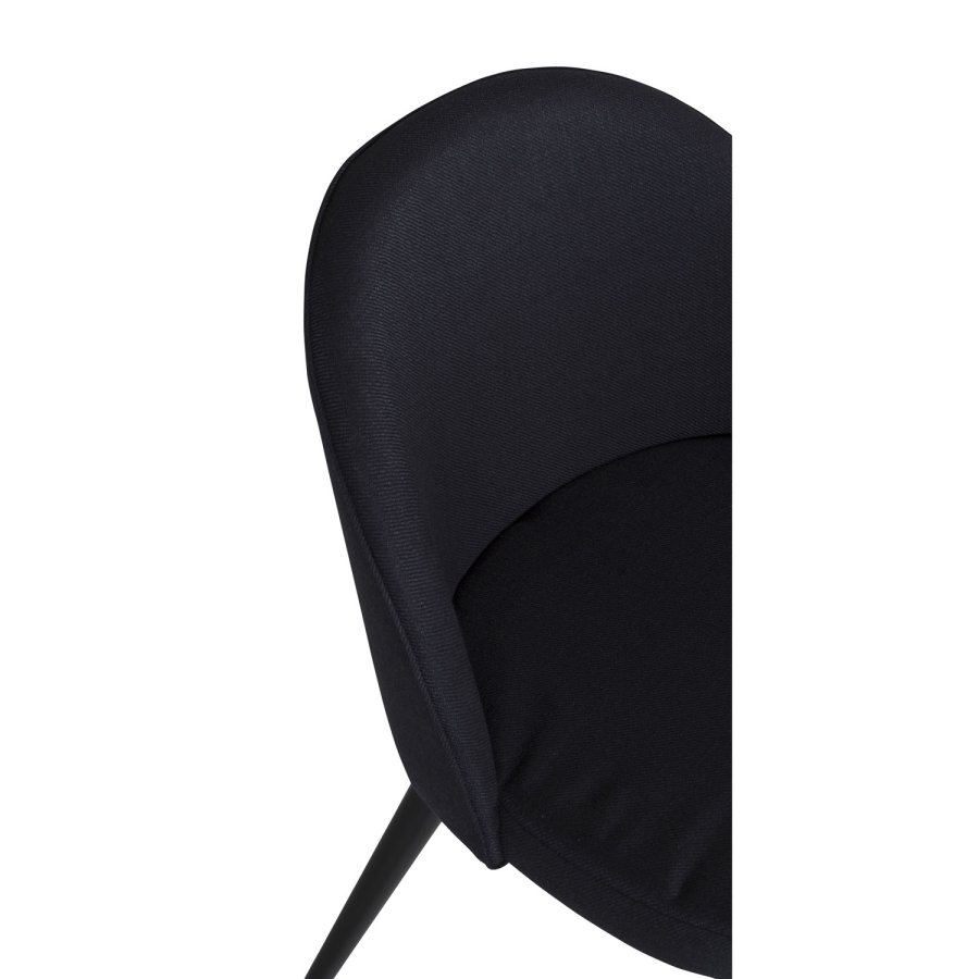 VENTURE DESIGN Spisestol i flyel - svart polyester og sort metall