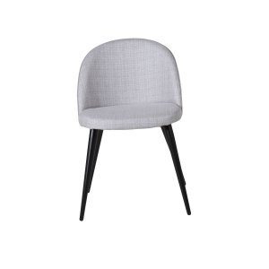 VENTURE DESIGN Velvet spisebordsstol - lysegr polyester og sort metal