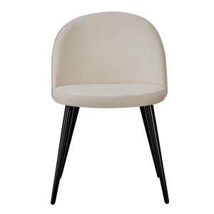 VENTURE DESIGN Velvet spisebordsstol, m. armln - creme velour og metal