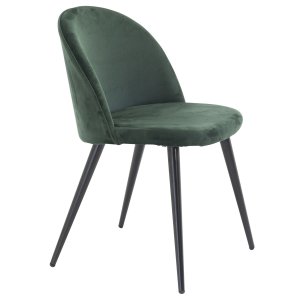 VENTURE DESIGN Velvet spisebordsstol, m. armln - grn velour og metal