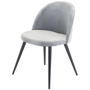 VENTURE DESIGN Velvet spisebordsstol, m. armln - gr velour og metal