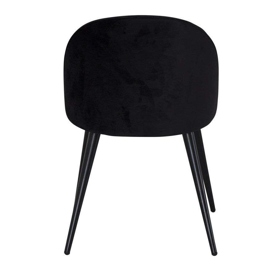 VENTURE DESIGN Spisestol i flyel - sort velour og sort metall