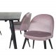 VENTURE DESIGN Spisestol i flyel - stvete rosa velur og metall