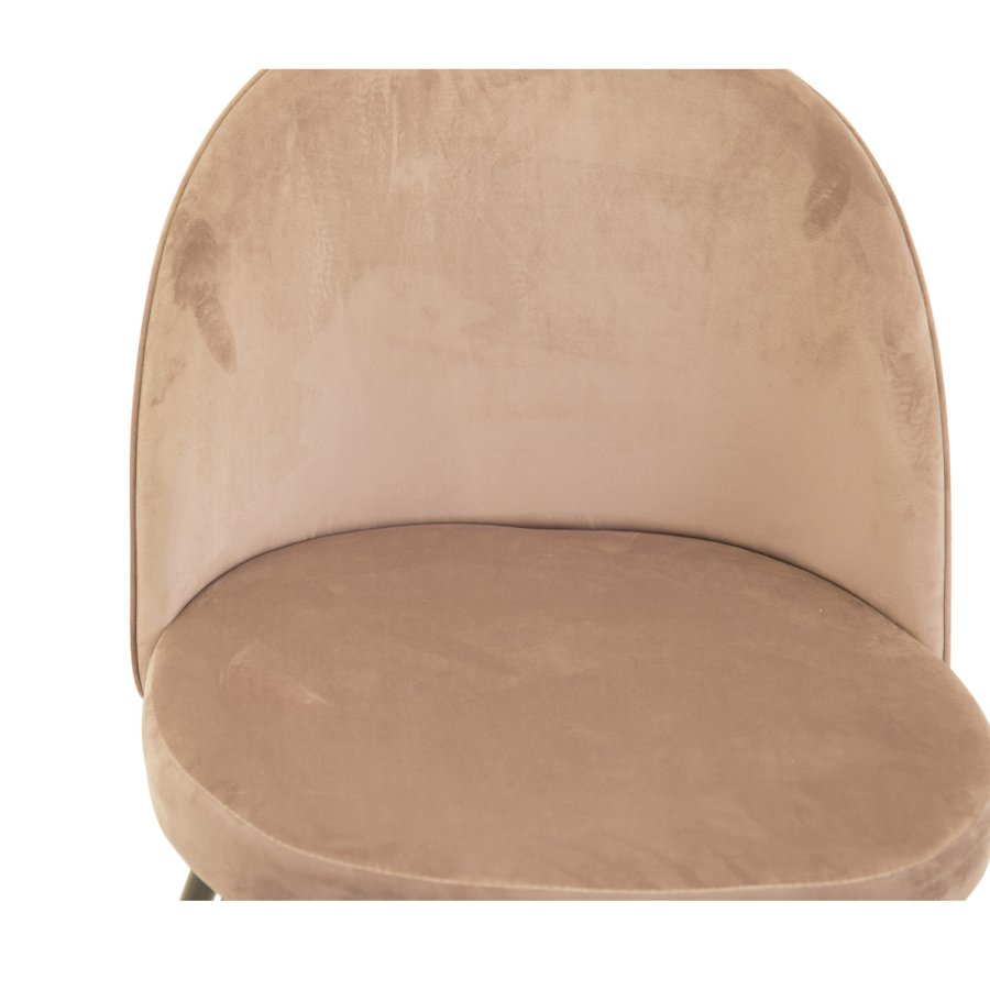 VENTURE DESIGN Spisestol i flyel - stvete rosa velur og metall