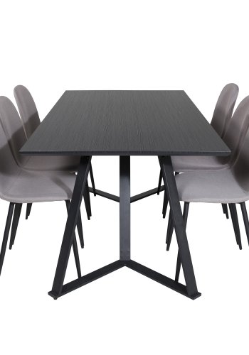 VENTURE DESIGN Marina spisebord - sort MDF og sort metal (180x90) 