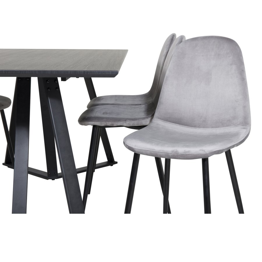 VENTURE DESIGN Marina spisebord - sort MDF og sort metal (180x90) 