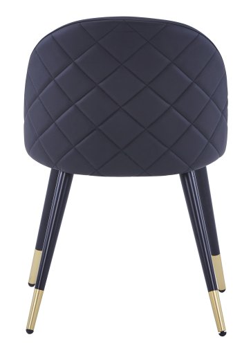 VENTURE DESIGN Spisebordstol i flyel, med armlener - sort PU og sort metall