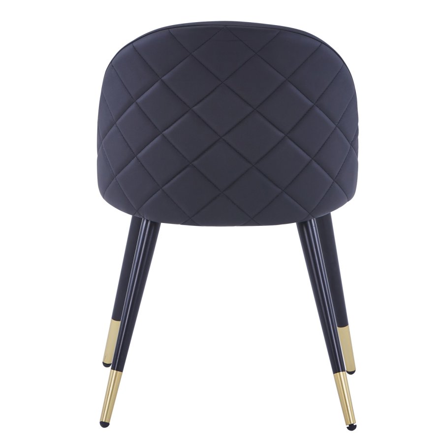 VENTURE DESIGN Spisebordstol i flyel, med armlener - sort PU og sort metall