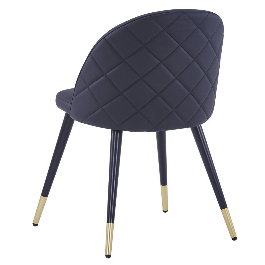 VENTURE DESIGN Spisebordstol i flyel, med armlener - sort PU og sort metall