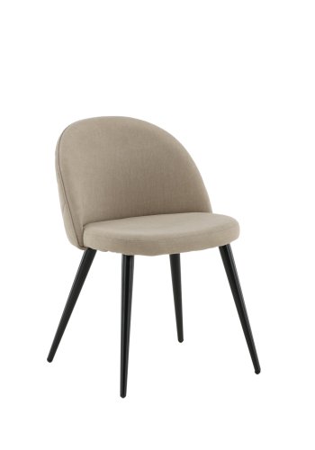 VENTURE DESIGN Velvet Stitches spisestuestol - beige polyester lin og sort stl