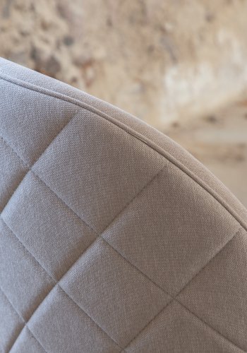 VENTURE DESIGN Velvet Stitches spisestuestol - beige polyester lin og sort stl