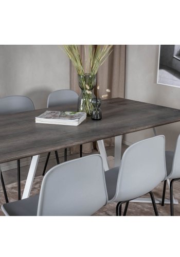 VENTURE DESIGN Marina spisebord - gr MDF og hvid metal (180x90) 