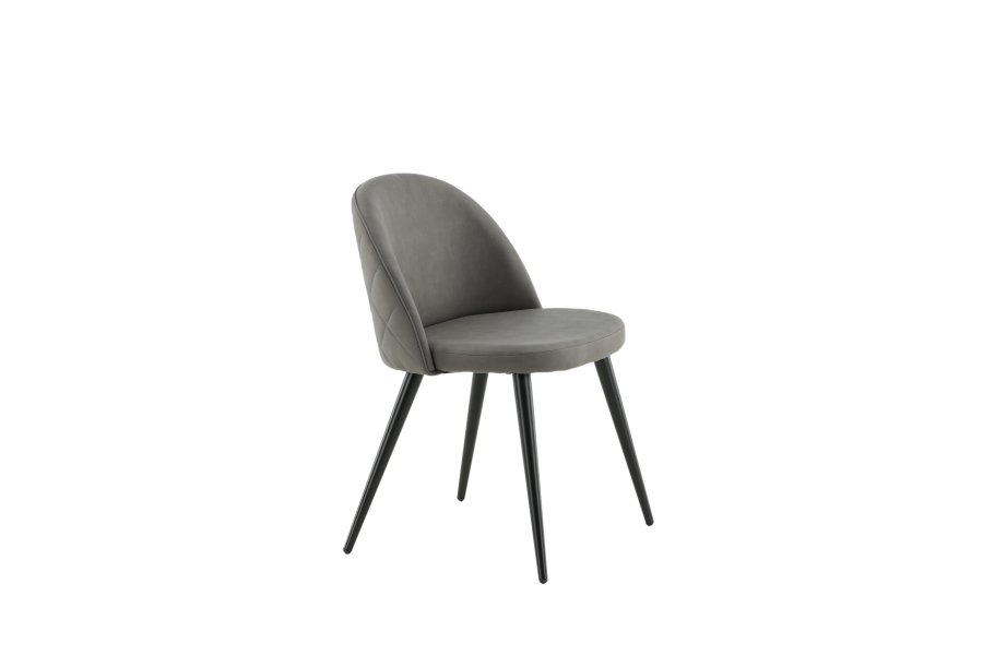 VENTURE DESIGN Velvet Stitches spisebordstol - gr mikrofiber/polyester lin og svart stl