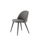 VENTURE DESIGN Velvet Stitches spisebordstol - gr mikrofiber/polyester lin og svart stl