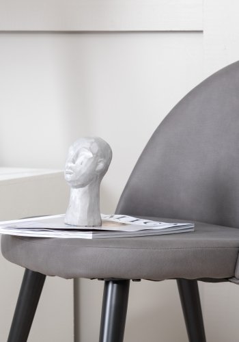VENTURE DESIGN Velvet Stitches spisebordstol - gr mikrofiber/polyester lin og svart stl