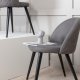 VENTURE DESIGN Velvet Stitches spisebordstol - gr mikrofiber/polyester lin og svart stl