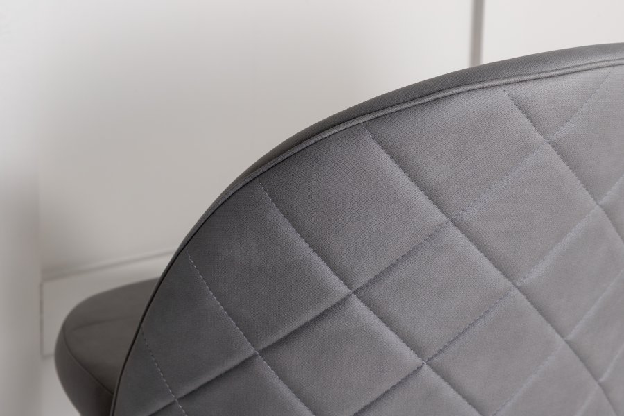 VENTURE DESIGN Velvet Stitches spisebordstol - gr mikrofiber/polyester lin og svart stl