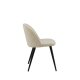 VENTURE DESIGN Velvet Stitches spisestuestol - beige flyel/polyester lin og svart stl