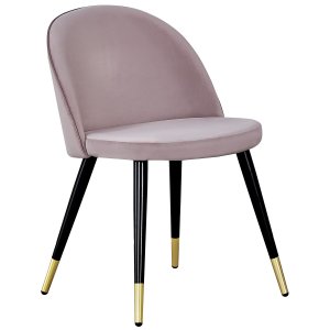 VENTURE DESIGN Velvet spisebordsstol, m. armln - gammelrosa velour og metal
