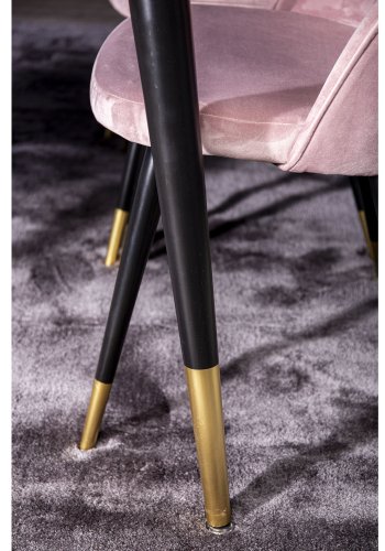 VENTURE DESIGN Spisebordstol i flyel, med armlener - gammelrosa velur og metall