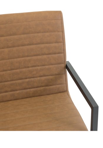 VENTURE DESIGN Art spisebordsstol, med armlener - brun PU og sort metall