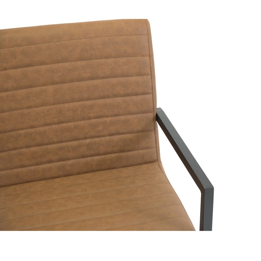 VENTURE DESIGN Art spisebordsstol, med armlener - brun PU og sort metall