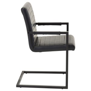 VENTURE DESIGN Art spisebordsstol, m. armln - sort PU og metal