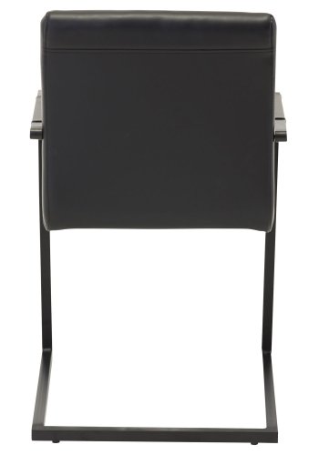 VENTURE DESIGN Art spisebordsstol, med armlener - sort PU og metall