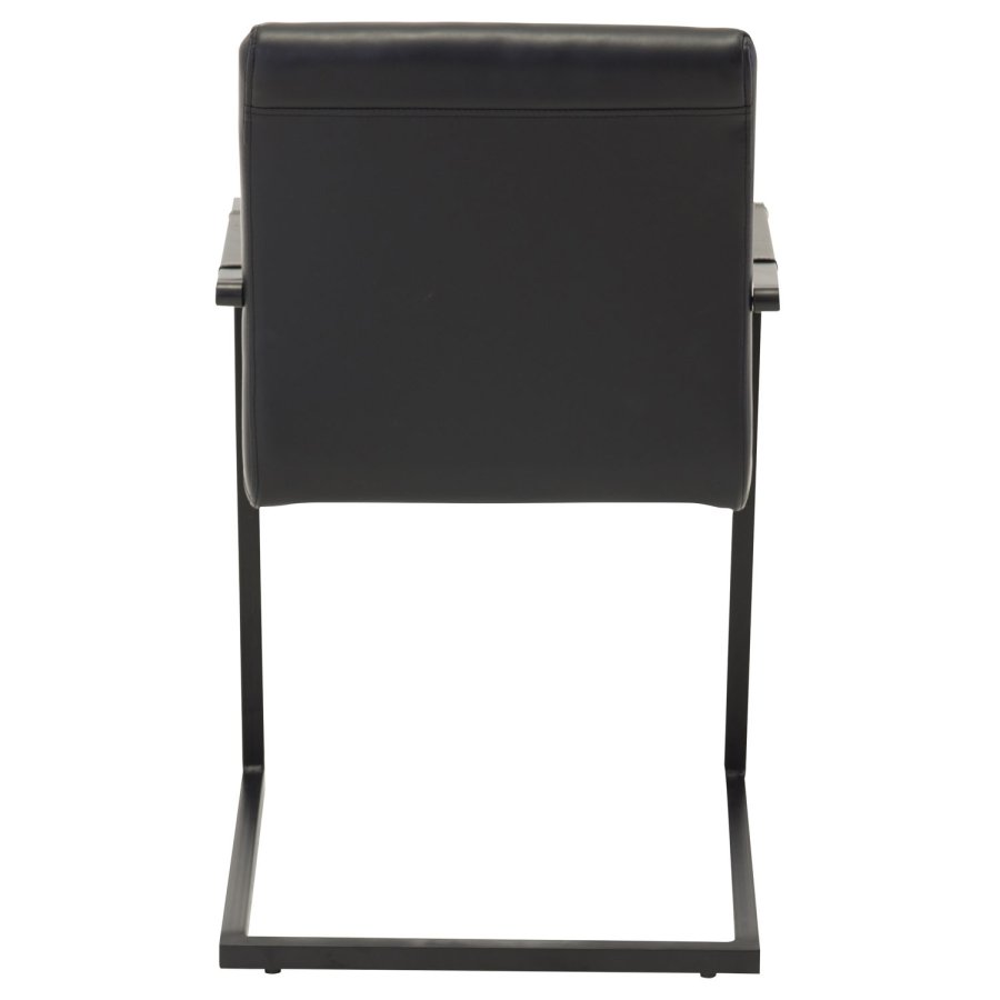 VENTURE DESIGN Art spisebordsstol, med armlener - sort PU og metall