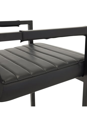 VENTURE DESIGN Art spisebordsstol, med armlener - sort PU og metall