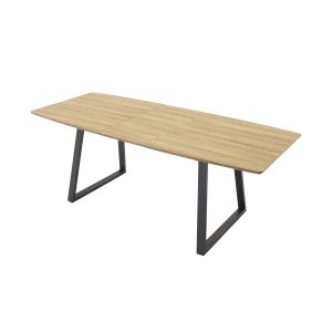 VENTURE DESIGN Inca spisebord, m. udtrk - papir MDF og sort metal (160x85)