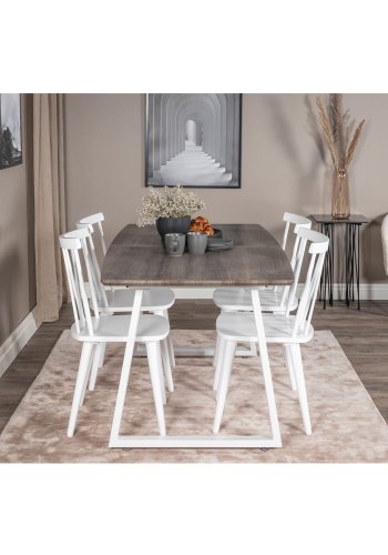 VENTURE DESIGN Mariannelund spisebordsstol - hvid gummitr
