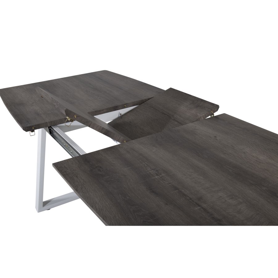 VENTURE DESIGN Inca spisebord, m. butterflybordplade - gr MDF og hvid metal (160x85)