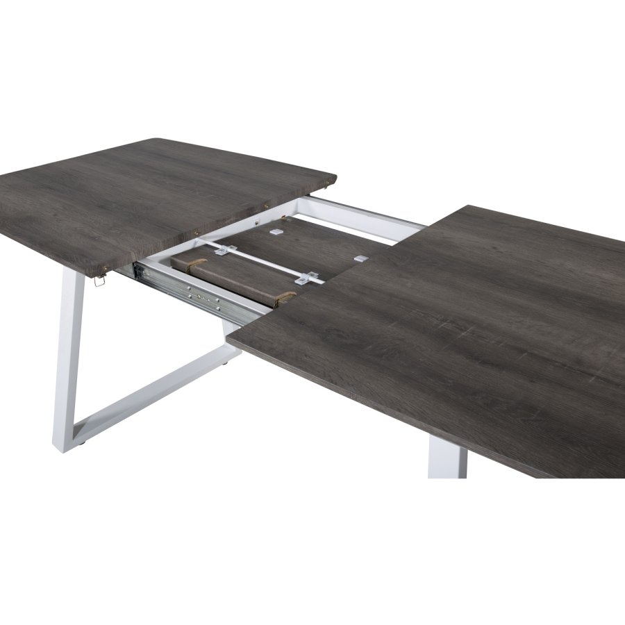 VENTURE DESIGN Inca spisebord, m. butterflybordplade - gr MDF og hvid metal (160x85)