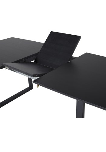 VENTURE DESIGN Inca spisebord, m. butterflybordplade - sort MDF og sort metal (160x85)