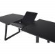 VENTURE DESIGN Inca spisebord, m. butterflybordplade - sort MDF og sort metal (160x85)