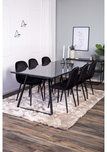 VENTURE DESIGN Shiva Shaggy teppe - champagne polyester og bomull (170x240)