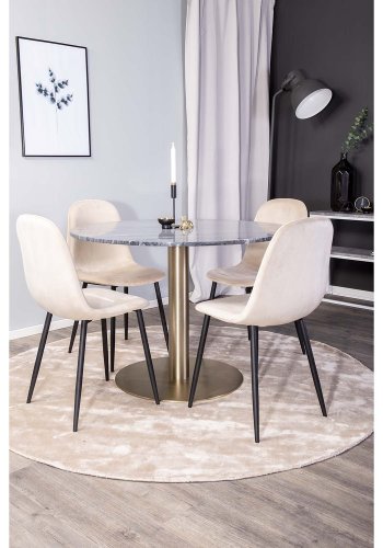 VENTURE DESIGN Indra-teppe - beige viskose og bomull (200)