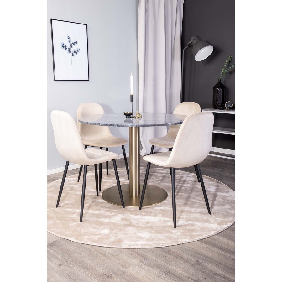 VENTURE DESIGN Indra-teppe - beige viskose og bomull (200)