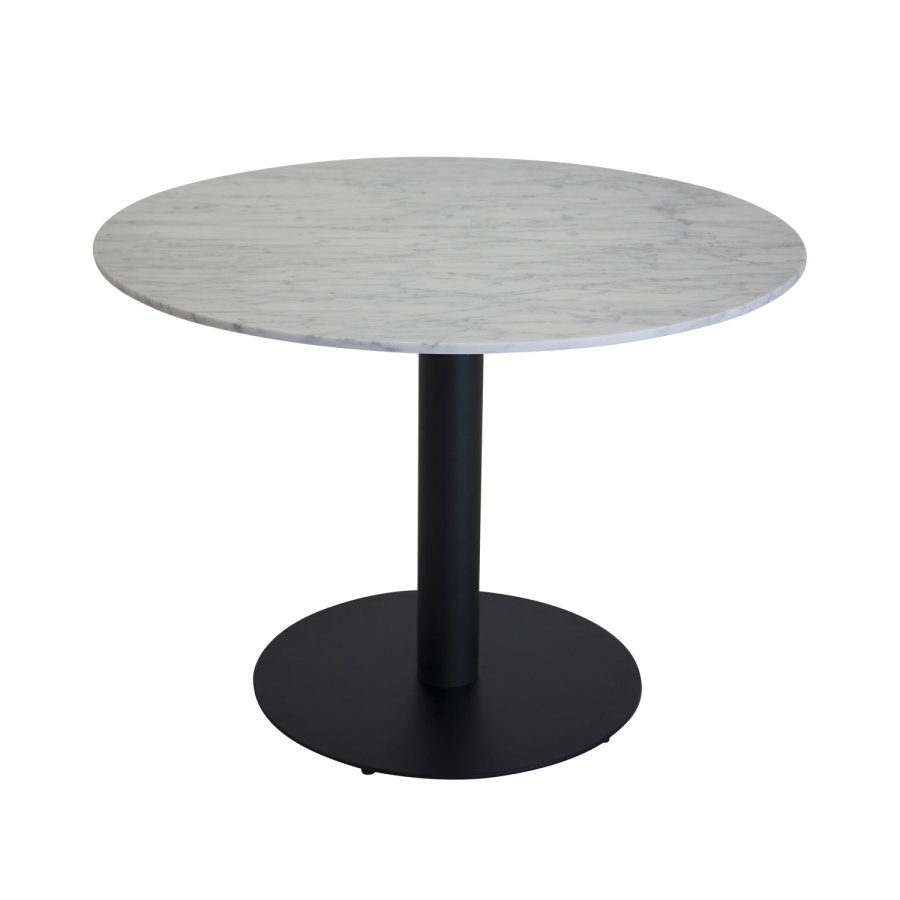 VENTURE DESIGN Estelle Esstisch &ndash; wei&szlig;er Marmor und schwarzes Metall (�106)