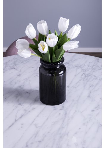 VENTURE DESIGN Spisebordstol i flyel, med armlener - gammelrosa velur og metall