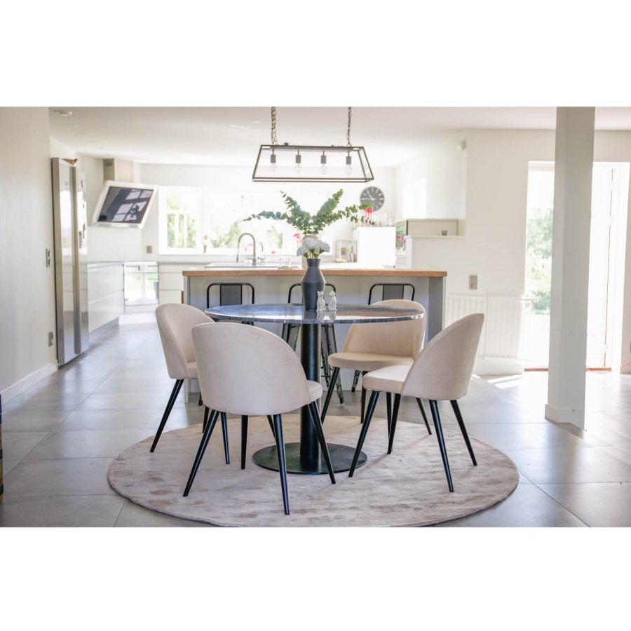 VENTURE DESIGN Estelle Esstisch &ndash; schwarzer Marmor und Metall (�106)