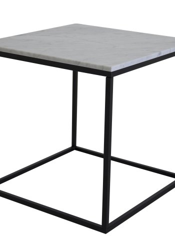 VENTURE DESIGN Estelle Beistelltisch - wei&szlig;er Marmor und schwarzes Metall (50x50)