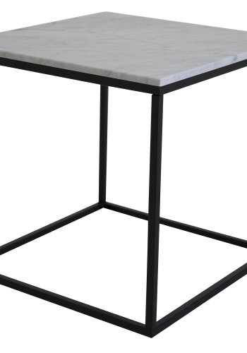 VENTURE DESIGN Estelle Beistelltisch - wei&szlig;er Marmor und schwarzes Metall (50x50)