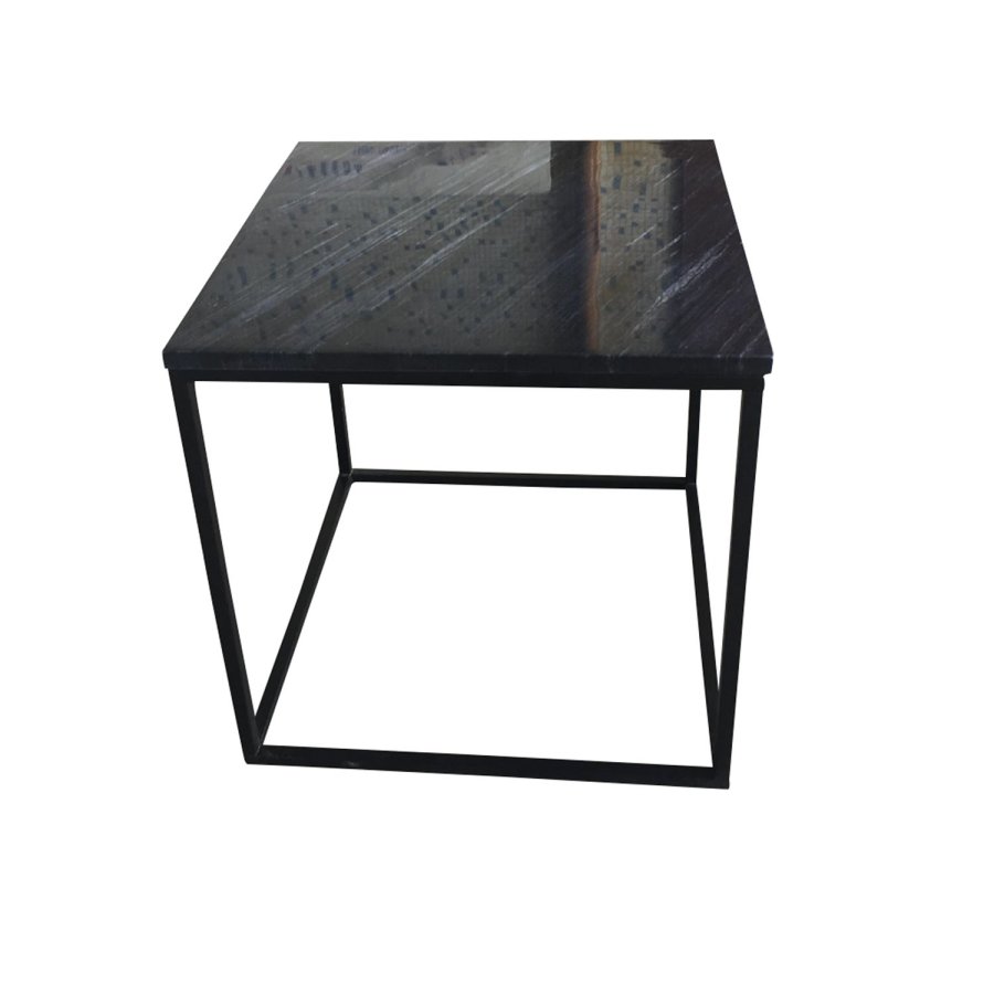 VENTURE DESIGN Estelle sidebord - gr marmor og metal (50x50)