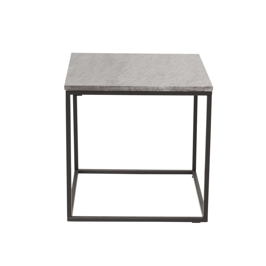 VENTURE DESIGN Estelle sidebord - gr marmor og metal (50x50)