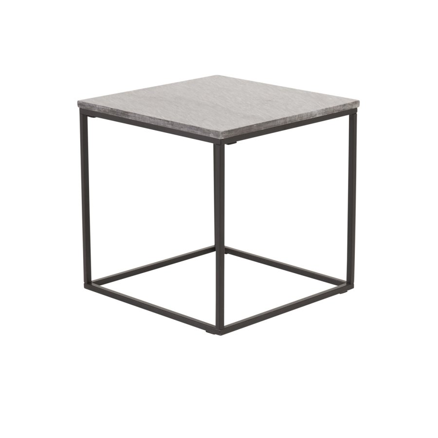VENTURE DESIGN Estelle sidebord - gr marmor og metal (50x50)