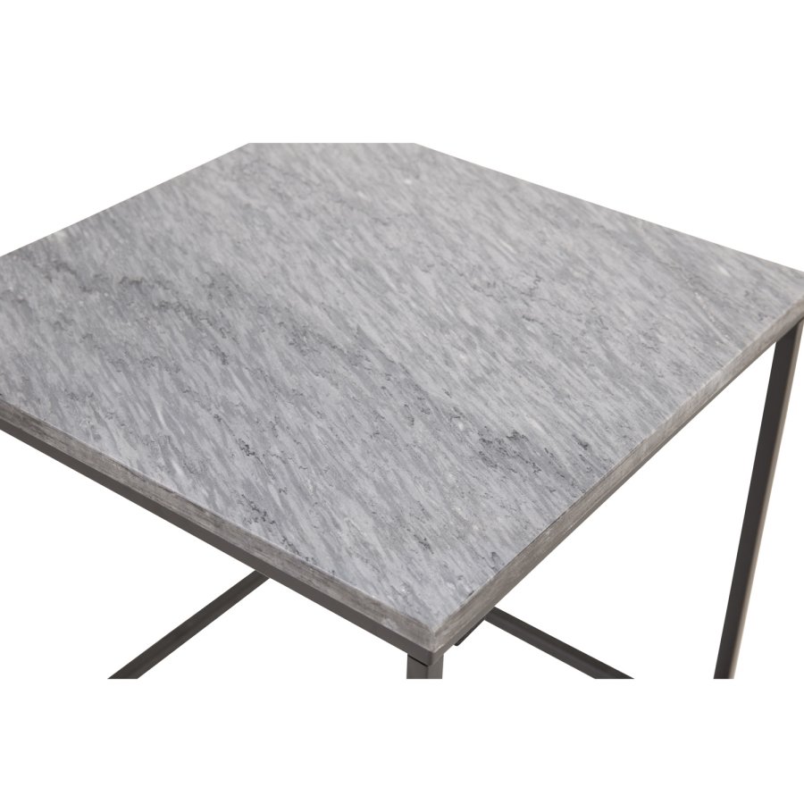 VENTURE DESIGN Estelle sidebord - gr marmor og metal (50x50)