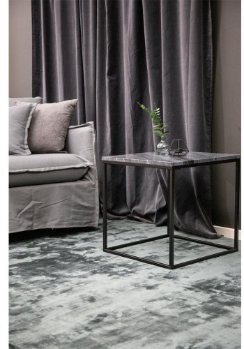 VENTURE DESIGN Estelle sidebord - gr marmor og metal (50x50)